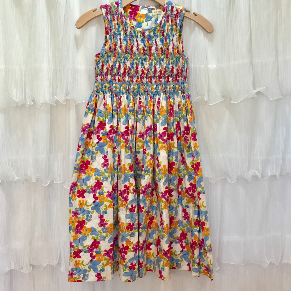 Copper Key Girls Size 7 Floral Smocked Dress